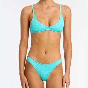 triangl swimwear Textured Aqua Bikini Set